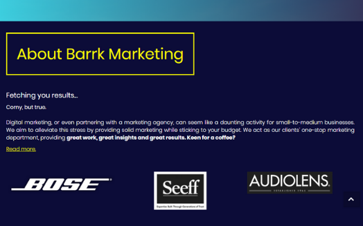 Barrk website portfolio